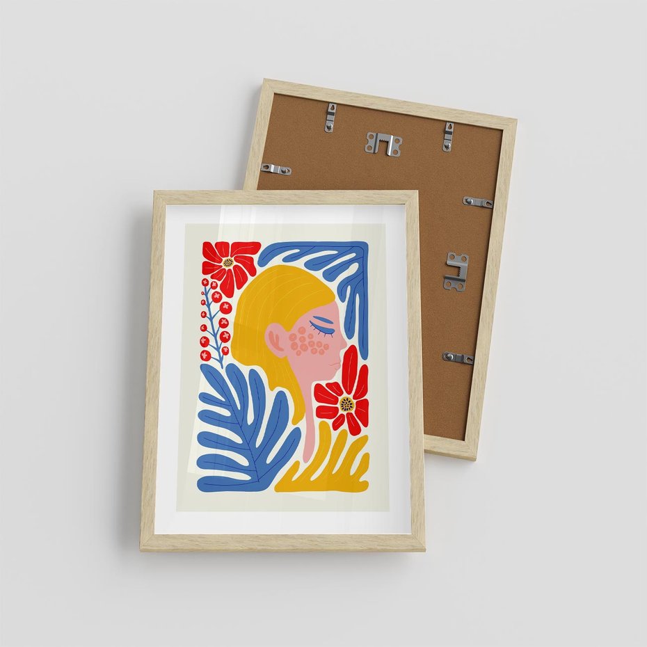 Plakat w ramie 30x40 - Kolorowe Rytmy - kobieca sztuka, abstrakcja - rama drewno