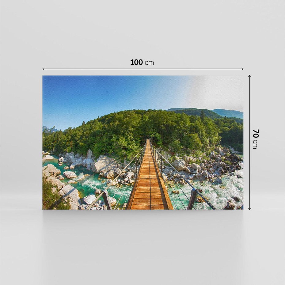 Obraz na płótnie 100x70 - Most w górach: siła natury - most, góry