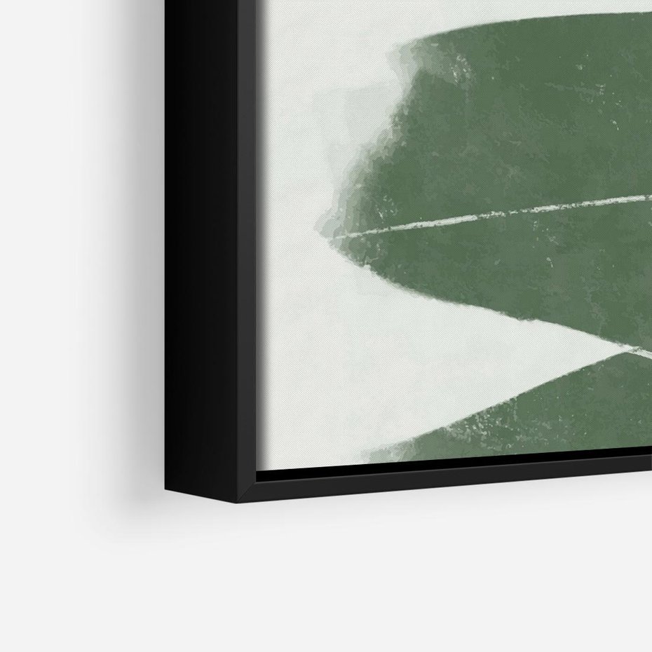 Obraz w ramie 50x50 - Zielone Refleksje - abstrakcja, zgaszony zielony kolor - rama czarna