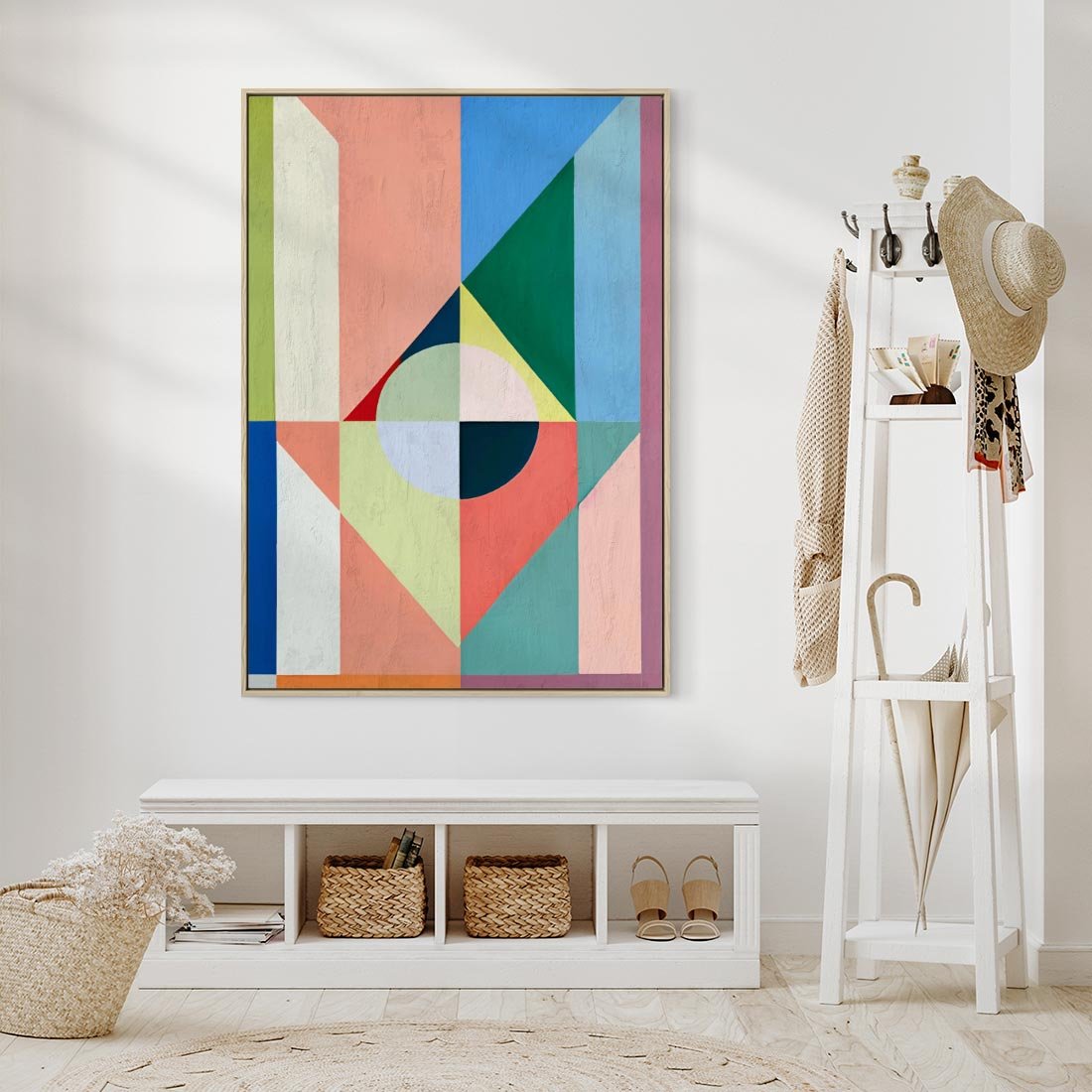 Obraz w ramie 80x120 - Księga Kolorowych Wizji - różne geometryczne formy, koła - rama drewno
