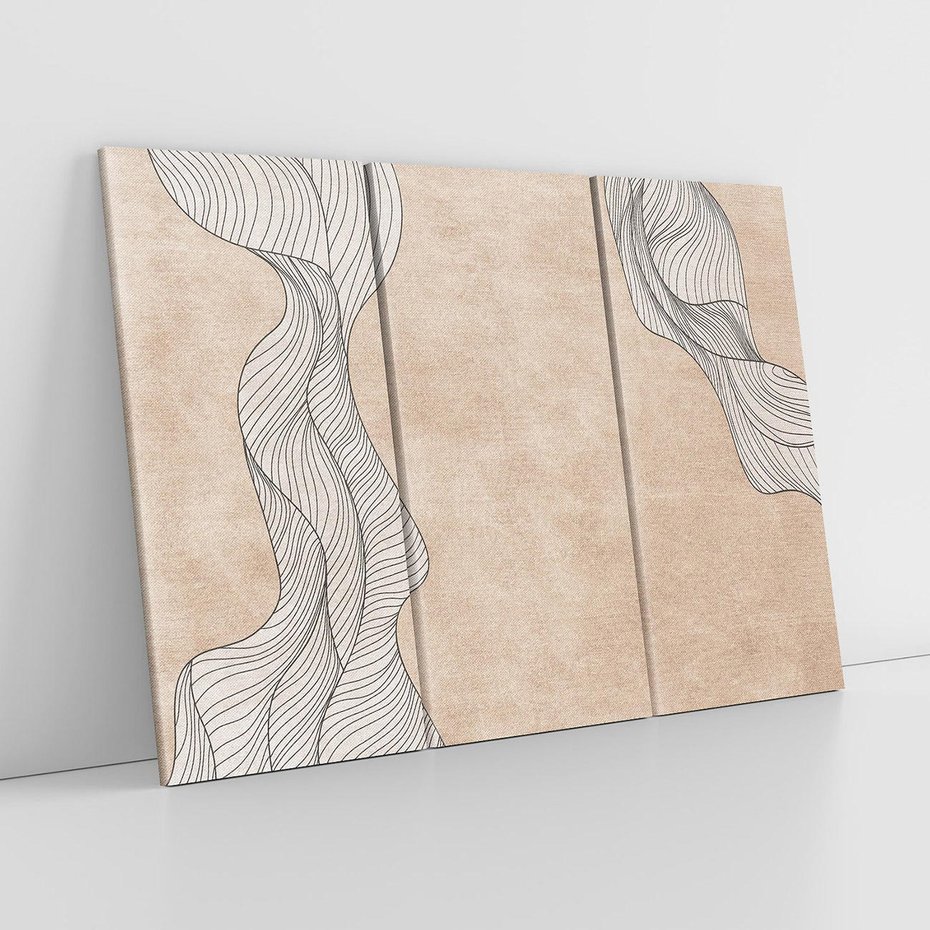 Obraz na płótnie 120x80 - Symfonia uczuć i kształtów - delikatna kompozycja, falujące linie