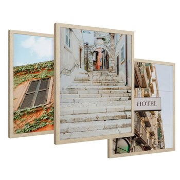 Zestaw obrazy w ramie 50x70 galeria - Podróż, Włochy, hotel, wakacje - rama drewno