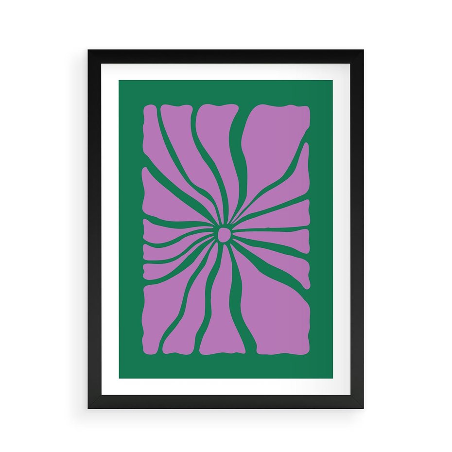 Plakat w ramie 50x70 - Bezczasowe Impresje - abstrakcyjny plakat, boho styl - rama czarna