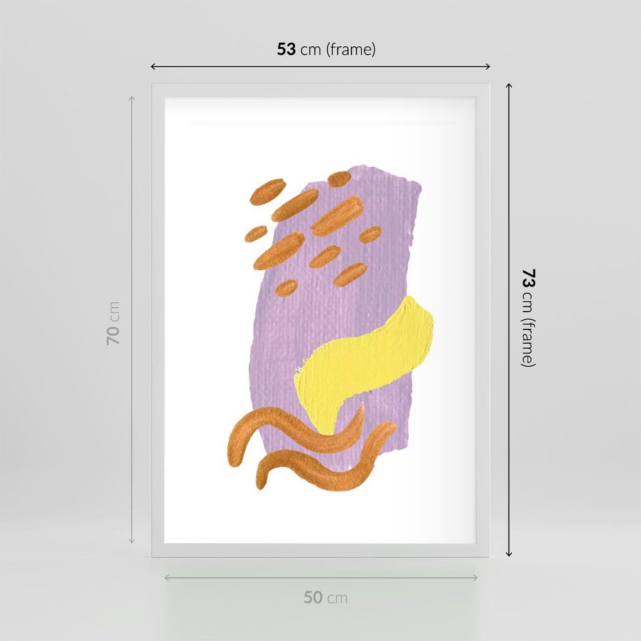 Plakat w ramie 50x70 - Kolorowe Pastelowe Spektrum - akwarela, minimalizm - rama biała