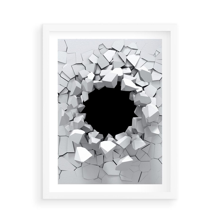 Plakat w ramie 50x70 - Nowoczesna Abstrakcja - grafika, nowoczesna - rama biała