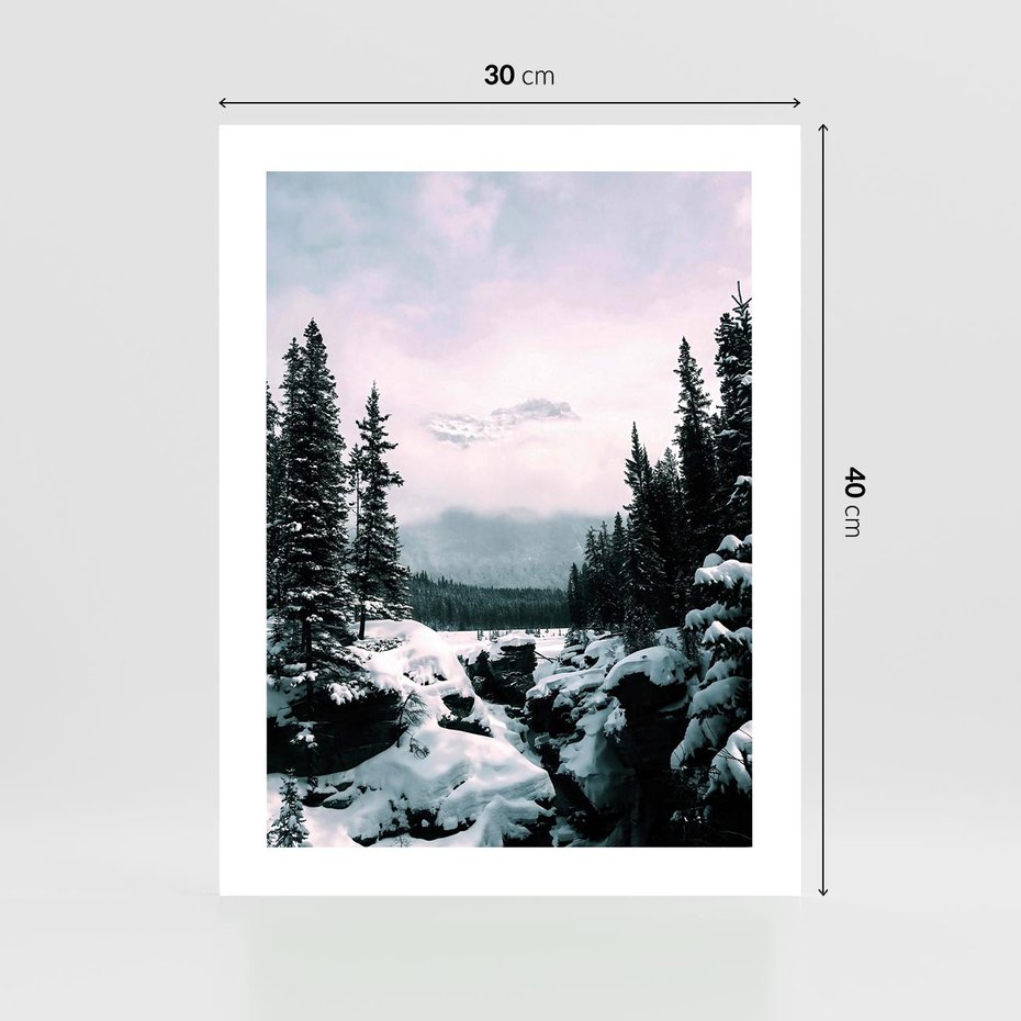Plakat bez ramy 30x40 - Zimowe Góry - zimowy krajobraz, góry