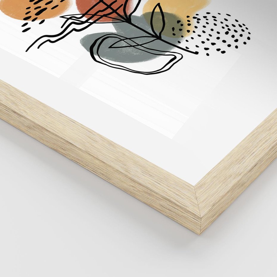 Plakat w ramie 50x70 - Bezgraniczne Przenikania - abstrakcja, sztuka nowoczesna - rama drewno