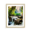 Plakat w ramie 40x50 - Idylliczny strumyk w urokliwym lesie - strumyk, las - rama drewno