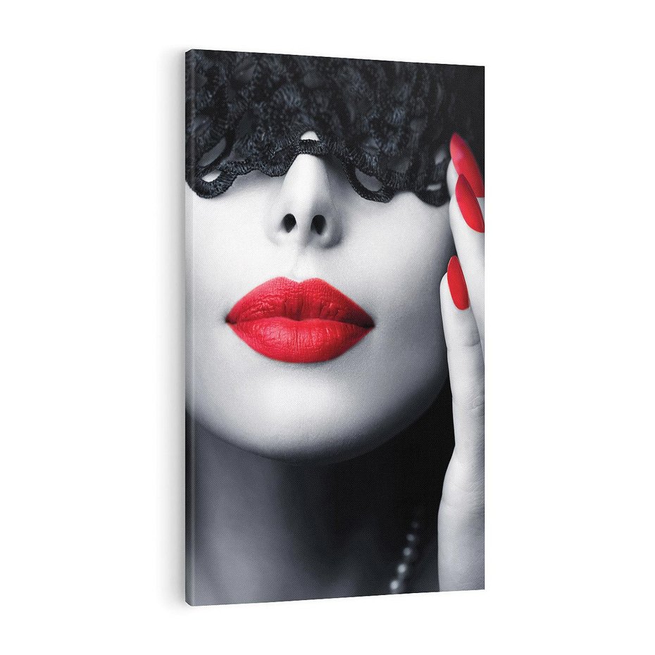 Obraz na płótnie 70x100 - Piękno usta i szminka - usta, szminka