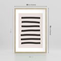Plakat w ramie 50x70 - Strukturalna Rewolucja Form - minimalizm, czarne pasy - rama drewno