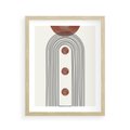 Plakat w ramie 40x50 - Symfonia Kształtów - nowoczesny plakat, styl midcentury - rama drewno