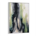 Obraz w ramie 80x120 - Sfumowane zmysły artysty - rozmyte kolory, zieleń - rama biała
