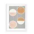 Plakat w ramie 50x70 - Przenikające Kształty - abstrkacyjna nowoczesna sztuka, koła okręgi - rama biała