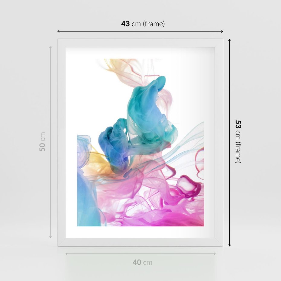 Plakat w ramie 40x50 - Abstrakcyjne Pastelowe Piękno - abstrakcja, pastelowe - rama biała