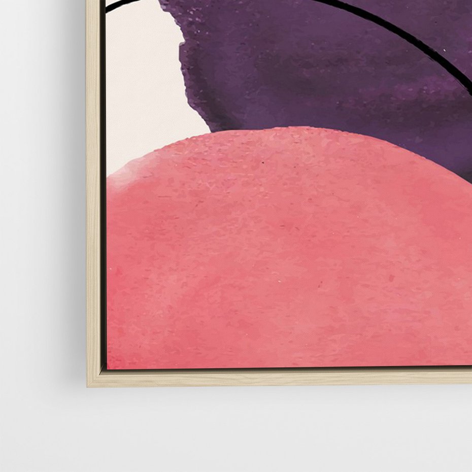 Obraz w ramie 70x100 - Migotliwe Widzenia - abstrakcyjne akwarelowe plamy, nieregularne linie - rama drewno