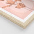 Plakat w ramie 50x70 - Przenikające Kształty - minimalistyczny plakat, pudrowe kwiaty - rama drewno
