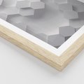 Plakat w ramie 40x50 - Kreatywna Forma - geometryczny, 3D - rama drewno