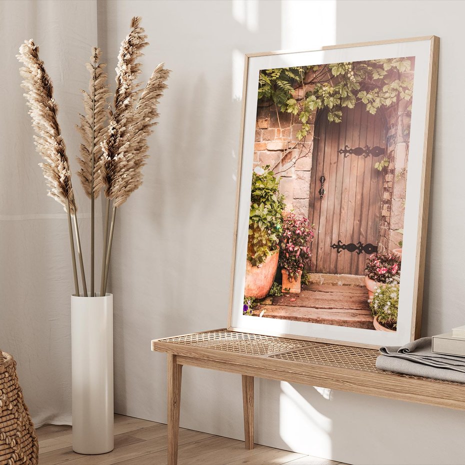 Plakat w ramie 40x50 - Wyjątkowy Klimat - drzwi, stare - rama drewno