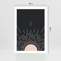 Plakat bez ramy 50x70 - Słoneczny Portret Duszy - boho czarne słońce, nowoczesna grafika