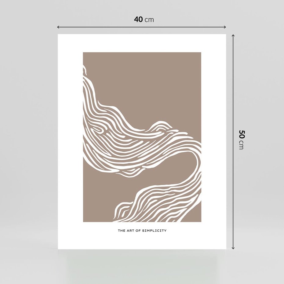 Plakat bez ramy 40x50 - Harmonijne Granice - sztuka minimalizmu, biała rycina