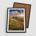 Plakat w ramie 50x70 - Pejzaż na łące - pejzaż, łąka - rama czarna