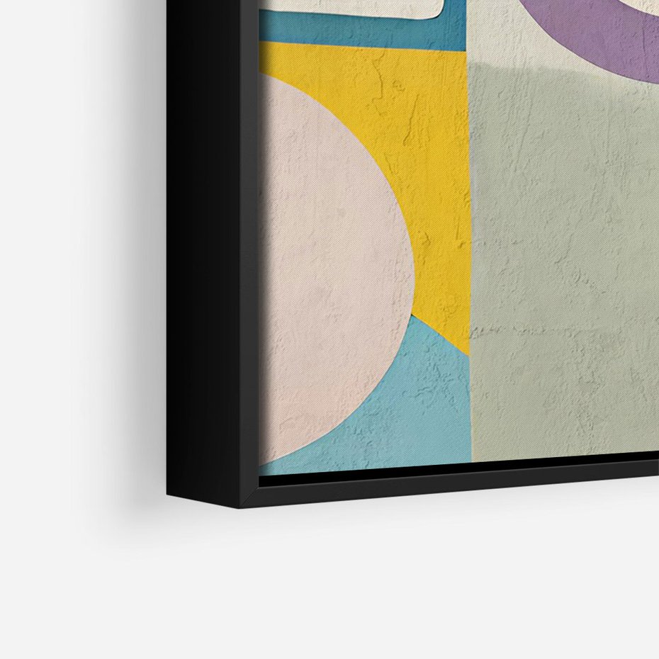 Obraz w ramie 50x70 - Taniec Kształtów Emocji - abstrakcyjne geometryczne kształty, olejny obraz - rama czarna