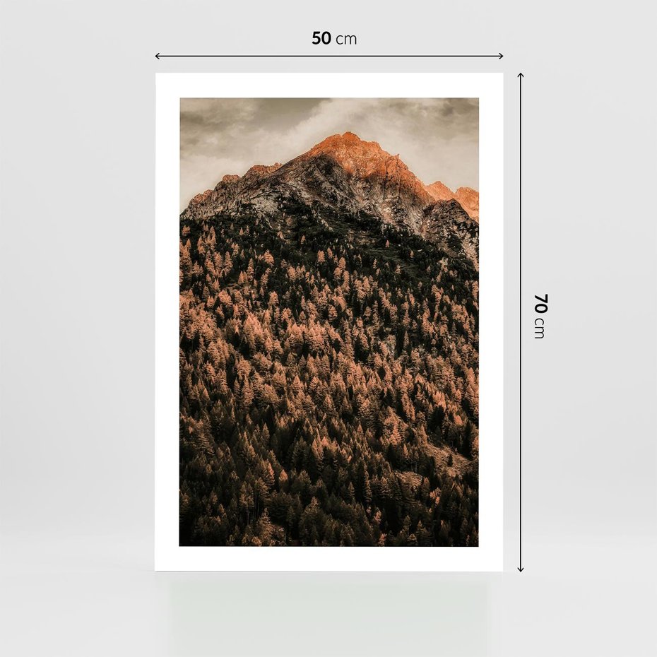 Plakat bez ramy 50x70 - Jesienna Godzina w Górach - góry, las w górach