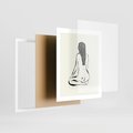 Plakat w ramie 40x50 - Minimalistyczna Piękność: Kobieta w Sztuce - grafika minimalizm, rysunek kobiety - rama biała