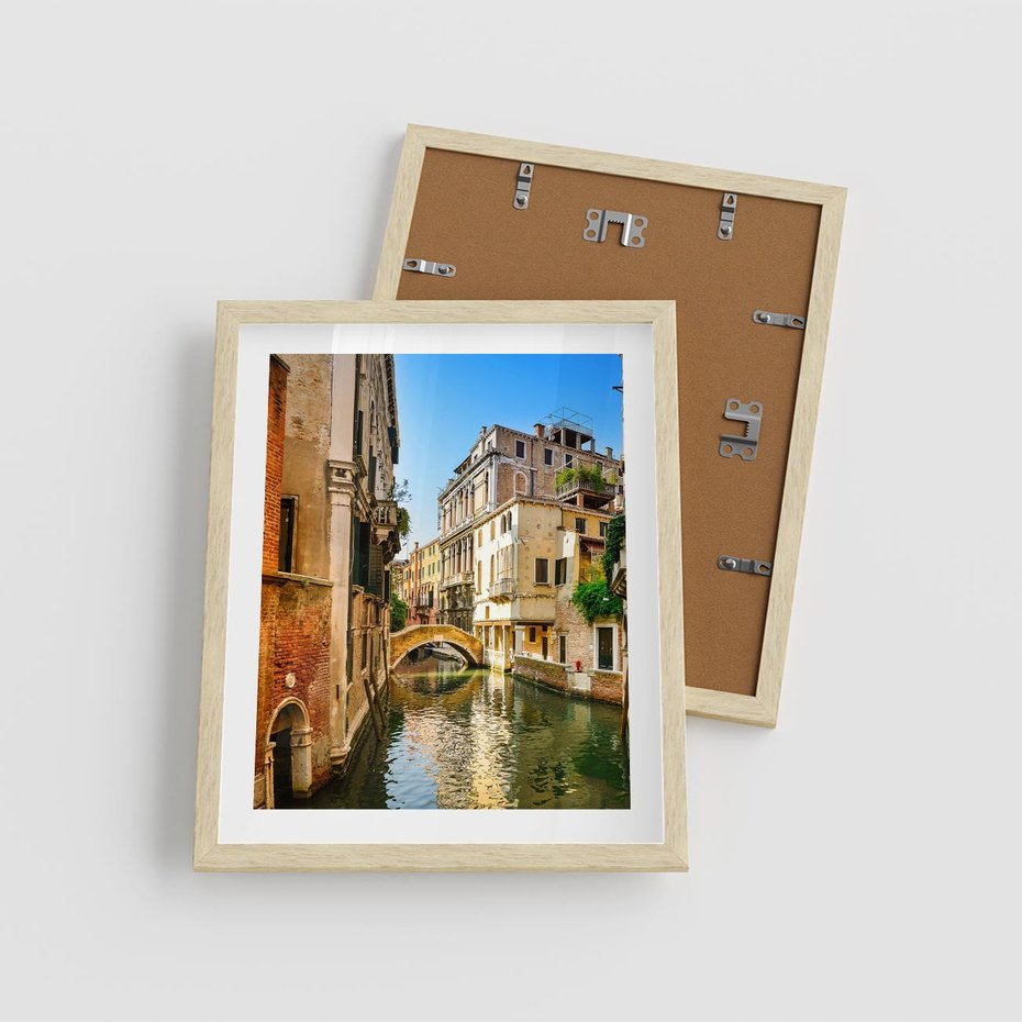 Plakat w ramie 40x50 - Magia Kanałów Weneckich - Wenecja, kanały - rama drewno