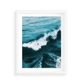 Plakat w ramie 40x50 - Wibracje Oceanu - turkusowy ocean, fale - rama biała