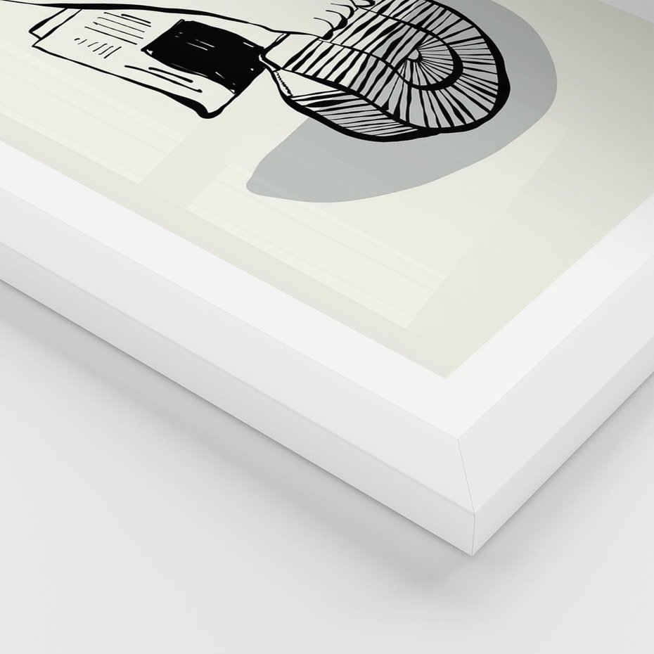 Plakat w ramie 30x40 - Szkicowe Gazetowe Inspiracje - grafika, szkic - rama biała