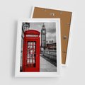Plakat w ramie 50x70 - Budka w Londynie - Londyn, budka - rama biała