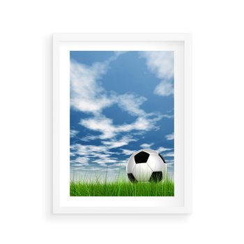 Plakat w ramie 30x40 - Piłkarska Pasja - piłka, nożna - rama biała
