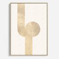 Obraz w ramie 70x100 - Podróżne Kształty - geometryczne linie w złotym kolorze, minimalizm - rama drewno