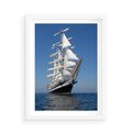 Plakat w ramie 50x70 - Podróż na Żaglowcu Przygody - żaglowiec, podróż - rama biała