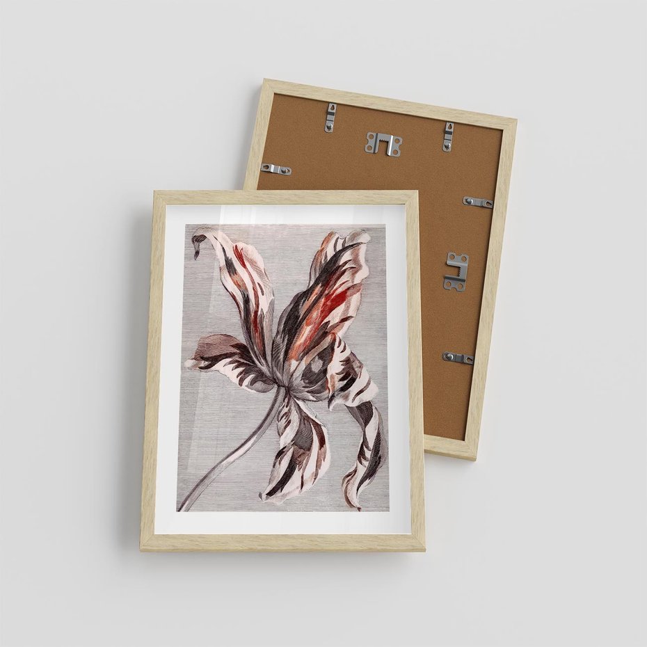 Plakat w ramie 30x40 - Graficzna Elegancja - nowoczesna sztuka, grafika - rama drewno