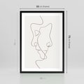 Plakat w ramie 50x70 - Jedna Linia, Dwie Twarze - minimalistyczny plakat, dwie twarze - rama czarna