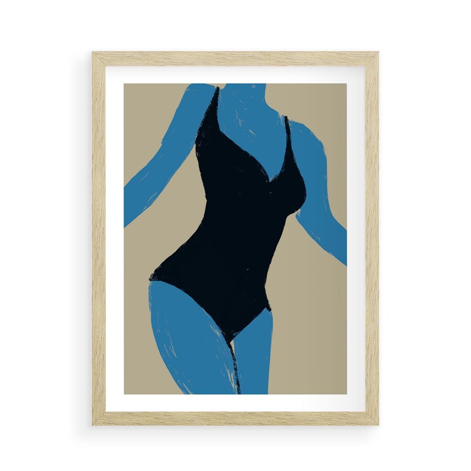 Plakat w ramie 50x70 - Zaklęta Kompozycja - abstrakcyjny plakat, nowoczesna sztuka - rama drewno