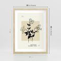 Plakat w ramie 30x40 - Malowane szkicowe tęsknoty - kwiaty, typografia - rama drewno