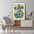 Obraz w ramie 70x100 - Impulsy Kreatywności - abstrakcyjne żółte kwiaty, kompozycja - rama czarna