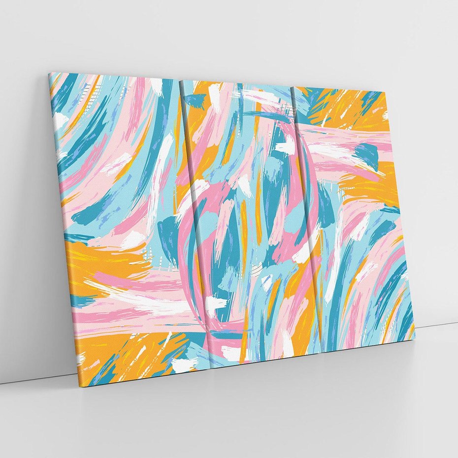 Obraz na płótnie 120x80 - Refleksje w krainie abstrakcji - abstrakcja, energiczne pociągnięcia pędzla