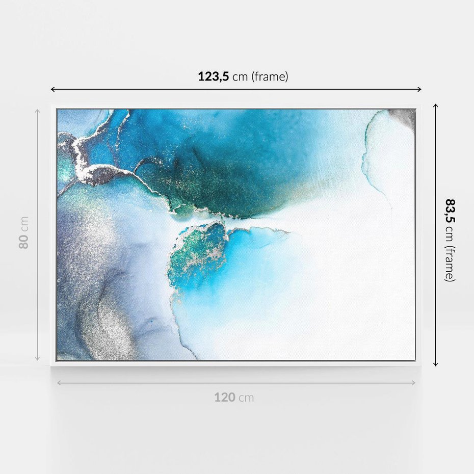 Obraz w ramie 120x80 - Marmur złotą akwarelą - marmur, akwarela - rama biała