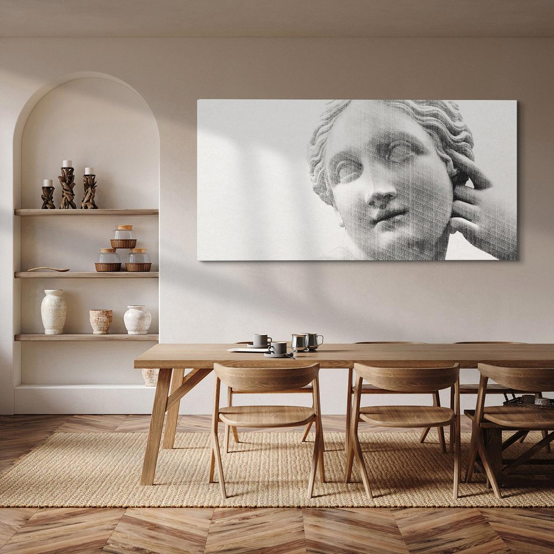 Obraz na płótnie 120x60 - Szarość w Kamieniu - monochromatyczna marmurowa rzeźba, odcienie szarości