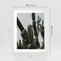 Plakat w ramie 40x50 - Boho oaza wśród kaktusów - kaktusy, pustynia - rama biała