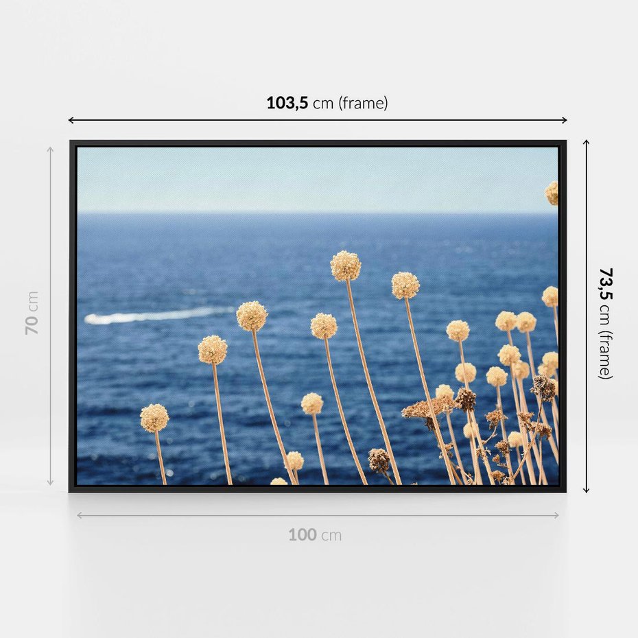 Obraz w ramie 100x70 - Kontrasty Natury - fotografia, pierwszy plan sucha roślinność - rama czarna