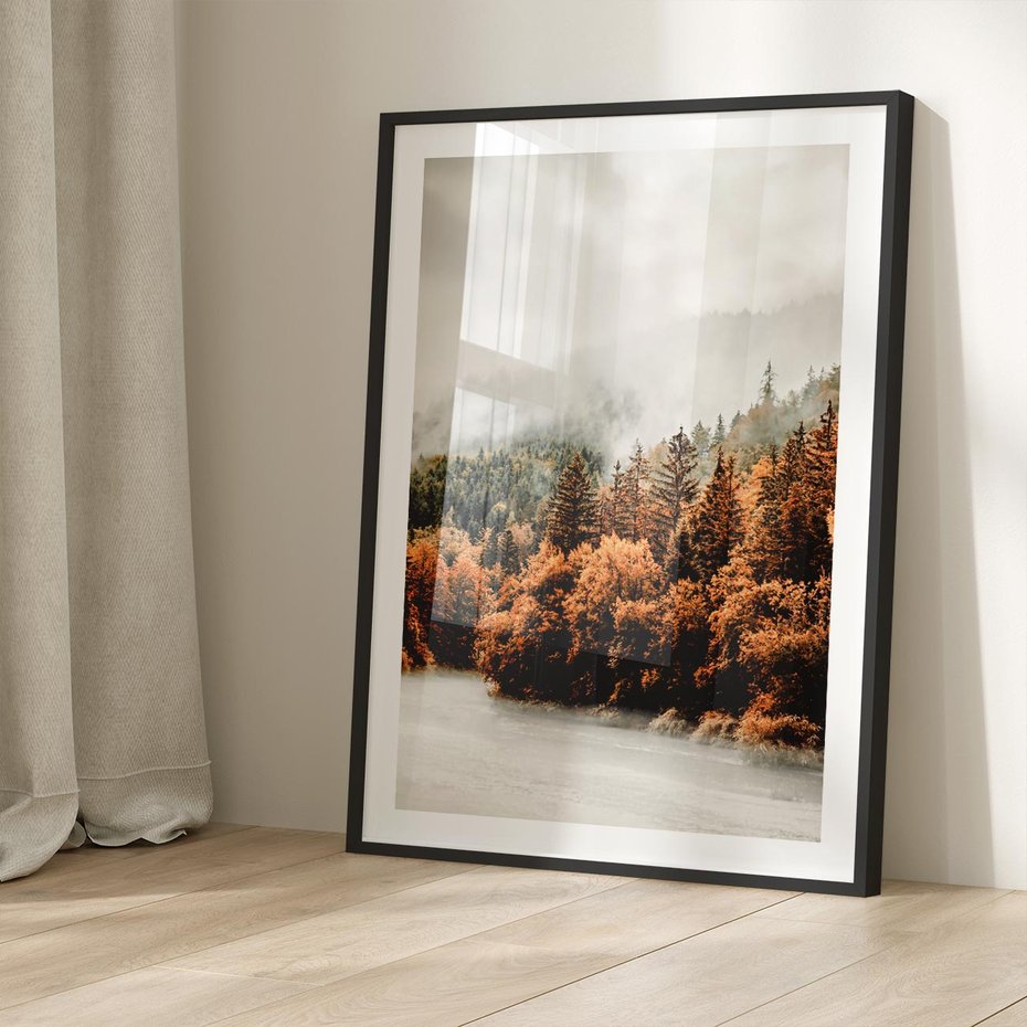 Plakat bez ramy 30x40 - Jesienna Mgła - las, góry