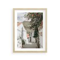 Plakat w ramie 30x40 - Południe Europy - śródziemnomorski krajobraz, uliczka we włoszech - rama drewno