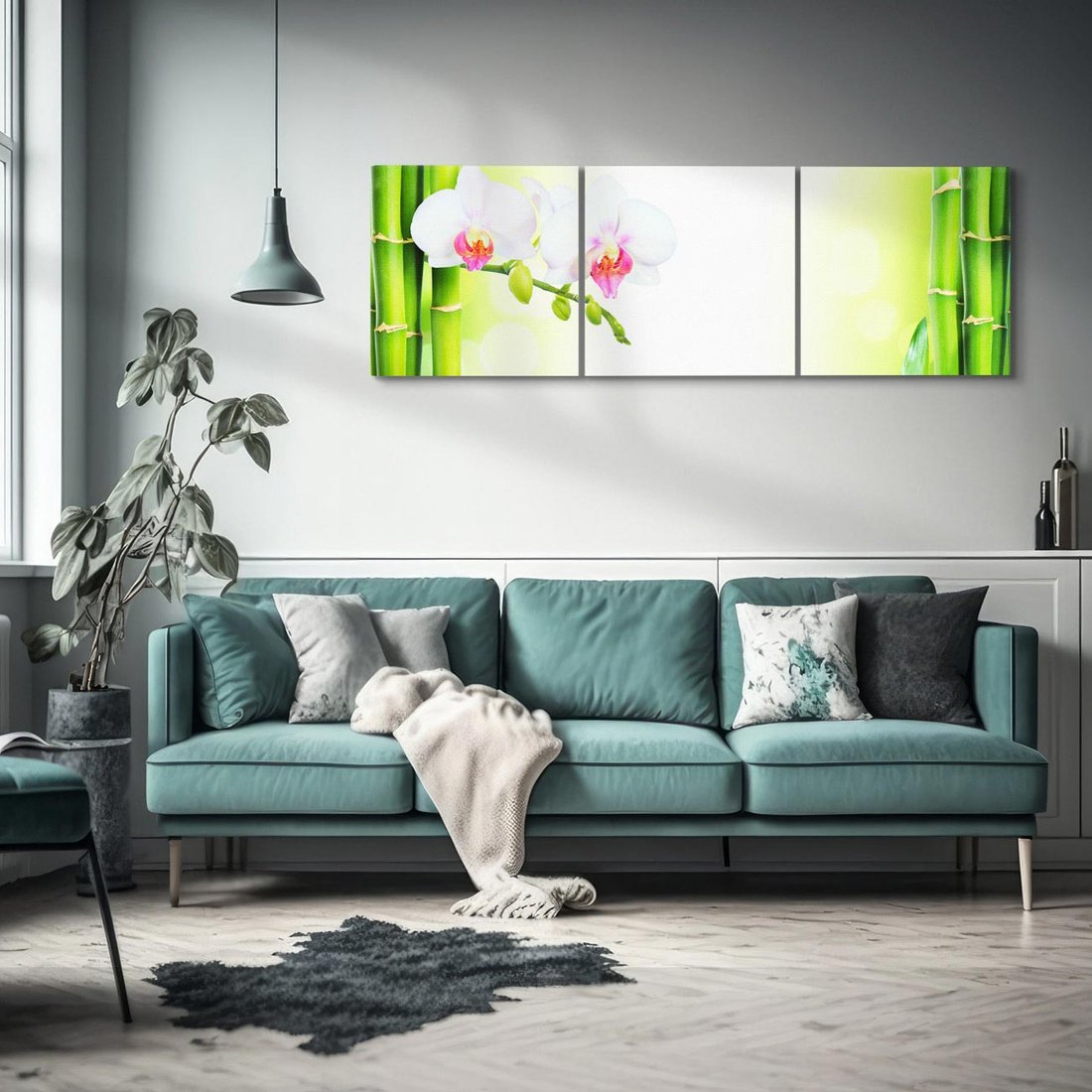 Obraz na płótnie 150x50 - Orchidea, Bambus i Relaks w SPA - orchidea, kwiat