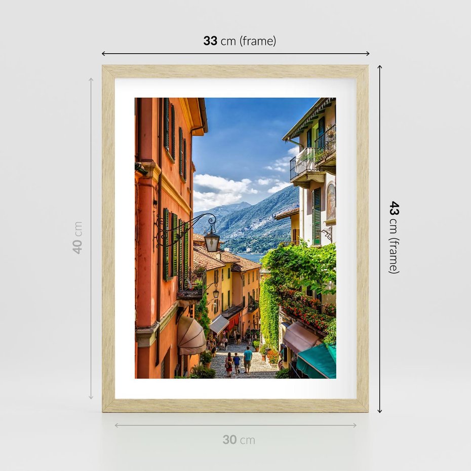 Plakat w ramie 30x40 - Tropienie Nieskończoności - uliczka, perspektywa - rama drewno