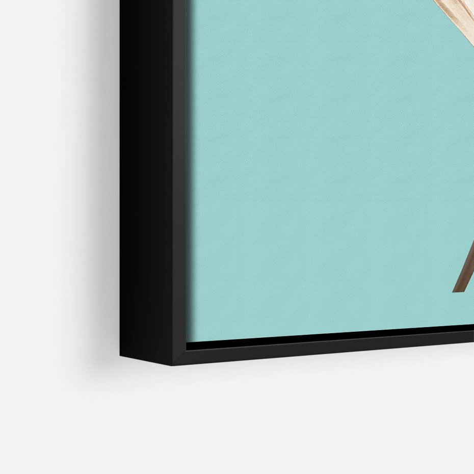 Obraz w ramie 50x70 - Delikatna Harmonia - złote, liście - rama czarna